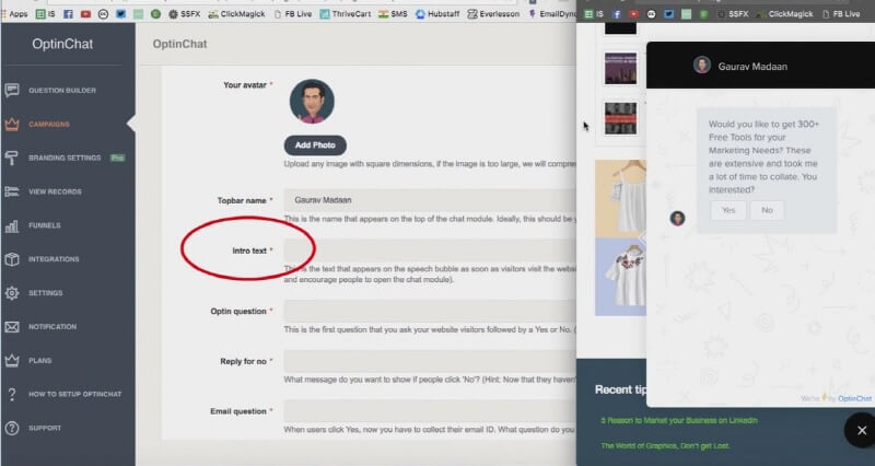 OptinChat Demo
