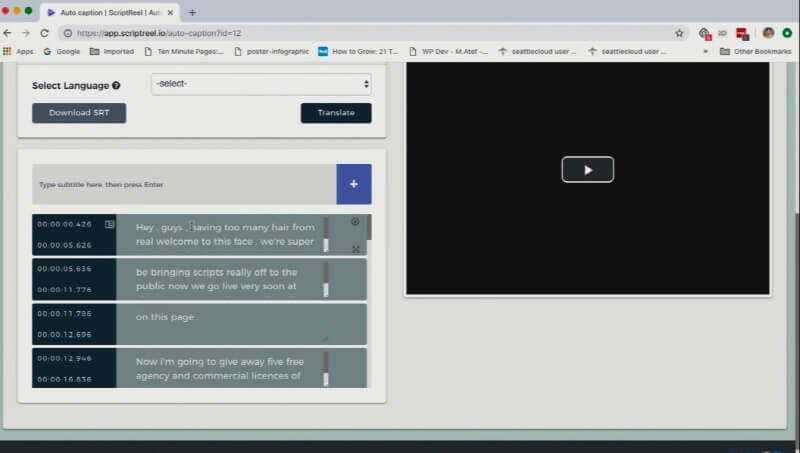 Multi Language Auto Captions Video Creation App