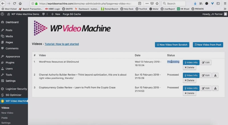 WP Video Machine WordPress Plugin