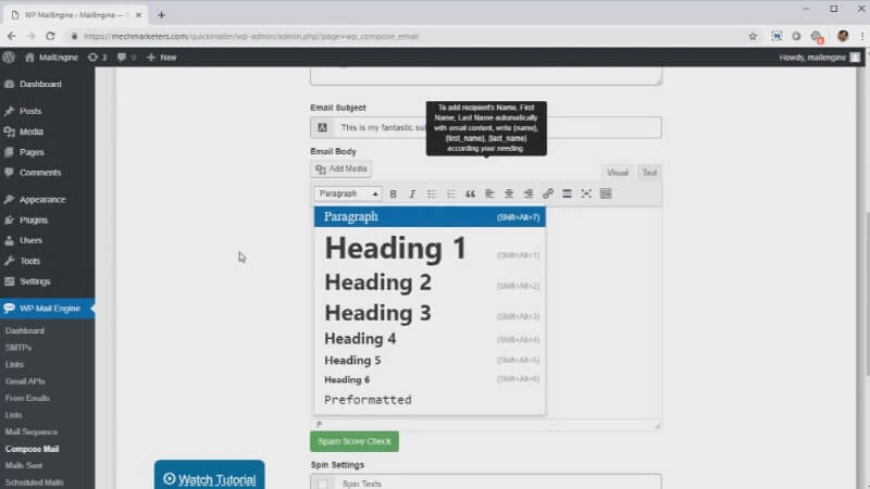 WordPress Email Autoresponder Plugin