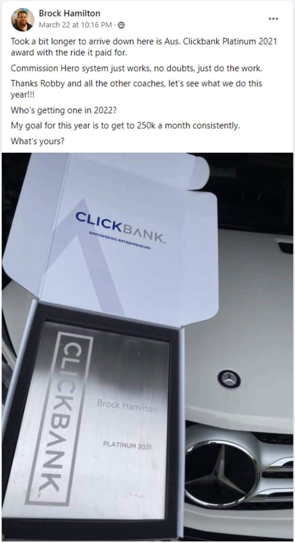 7 Will Brock hit $250,000 a month in 2021